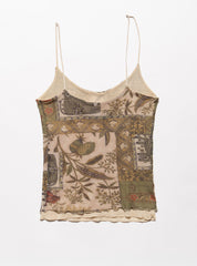 Vintage Weston Wear Mesh Print Spaghetti Tank