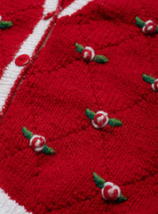Vintage Badge Red Hand Knit Sweater