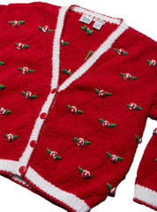 Vintage Badge Red Hand Knit Sweater