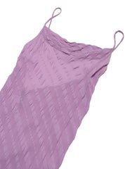 Vintage Lavender Gharani Strok Bias Dress