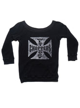 Vintage West Coast Choppers 3/4 Sleeve Waffle Top Black