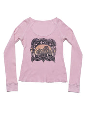 Vintage West Coast Choppers Long Sleeve Waffle Tee Pink