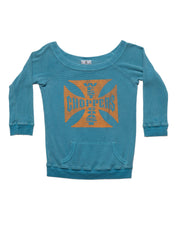 Vintage West Coast Choppers 3/4 Sleeve Waffle Tee Blue