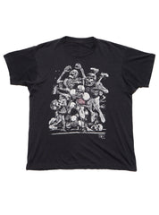 Vintage Fashion Victim Skeleton Football Tee