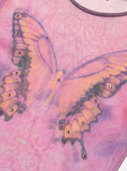 Vintage Wet Seal Butterfly Mesh Top