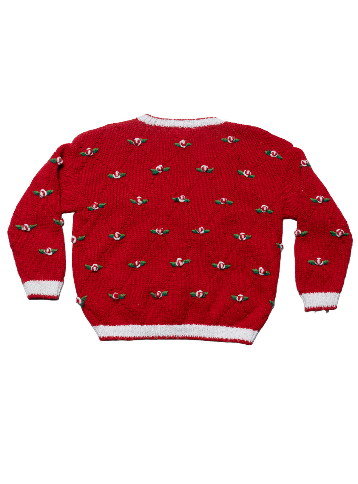 Vintage Badge Red Hand Knit Sweater
