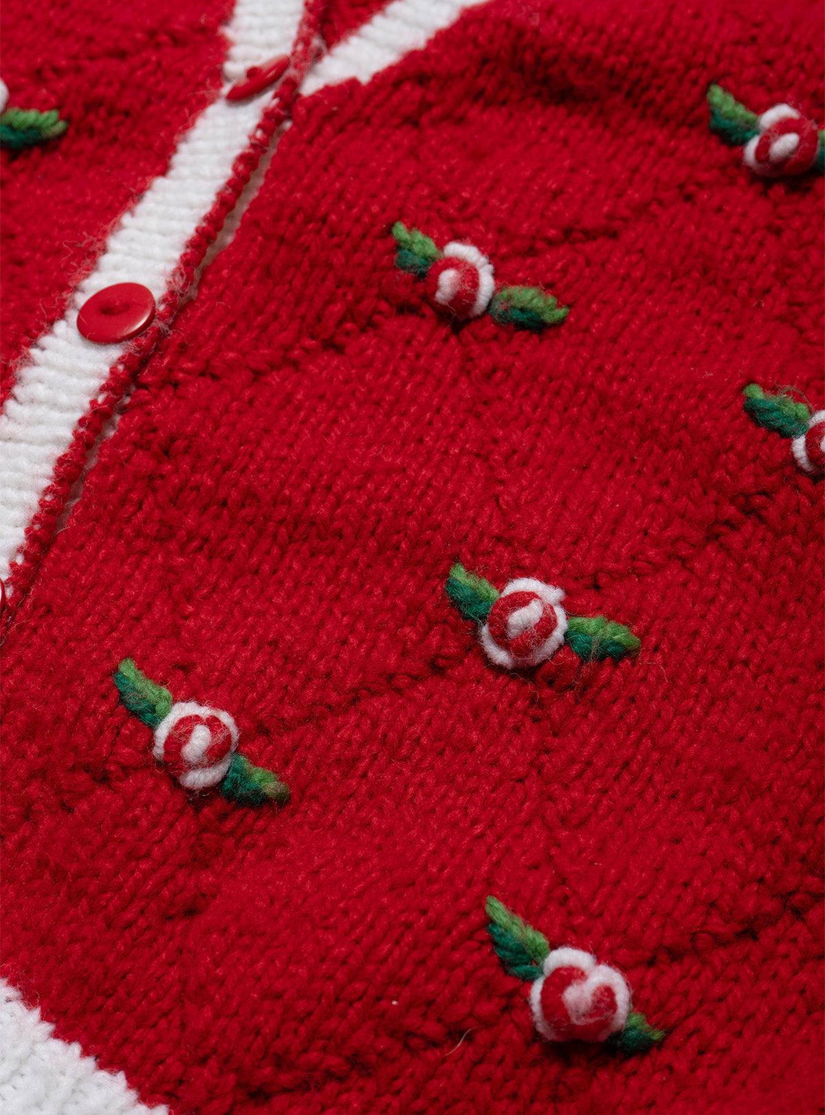 Vintage Badge Red Hand Knit Sweater