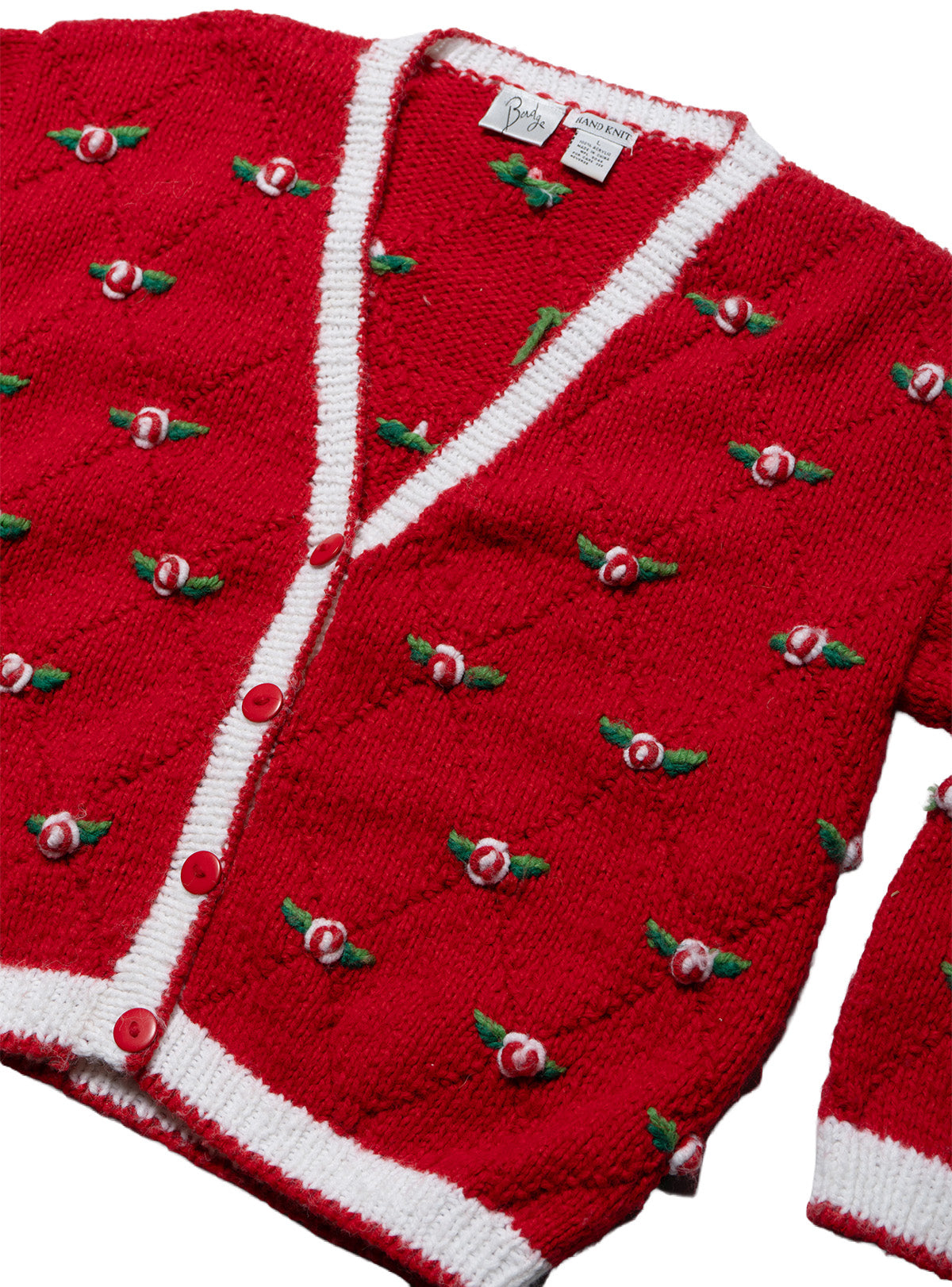Vintage Badge Red Hand Knit Sweater
