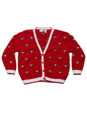 Vintage Badge Red Hand Knit Sweater
