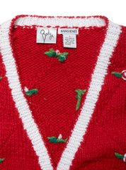 Vintage Badge Red Hand Knit Sweater