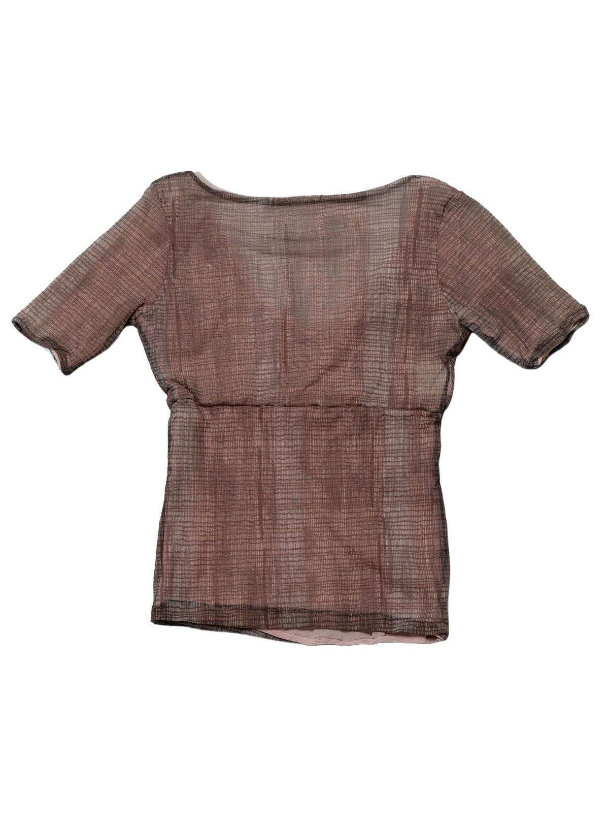 Vintage Brown Y2K Mesh Shirt