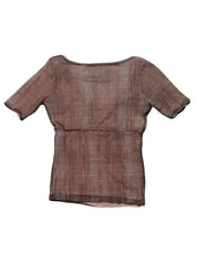 Vintage Brown Y2K Mesh Shirt