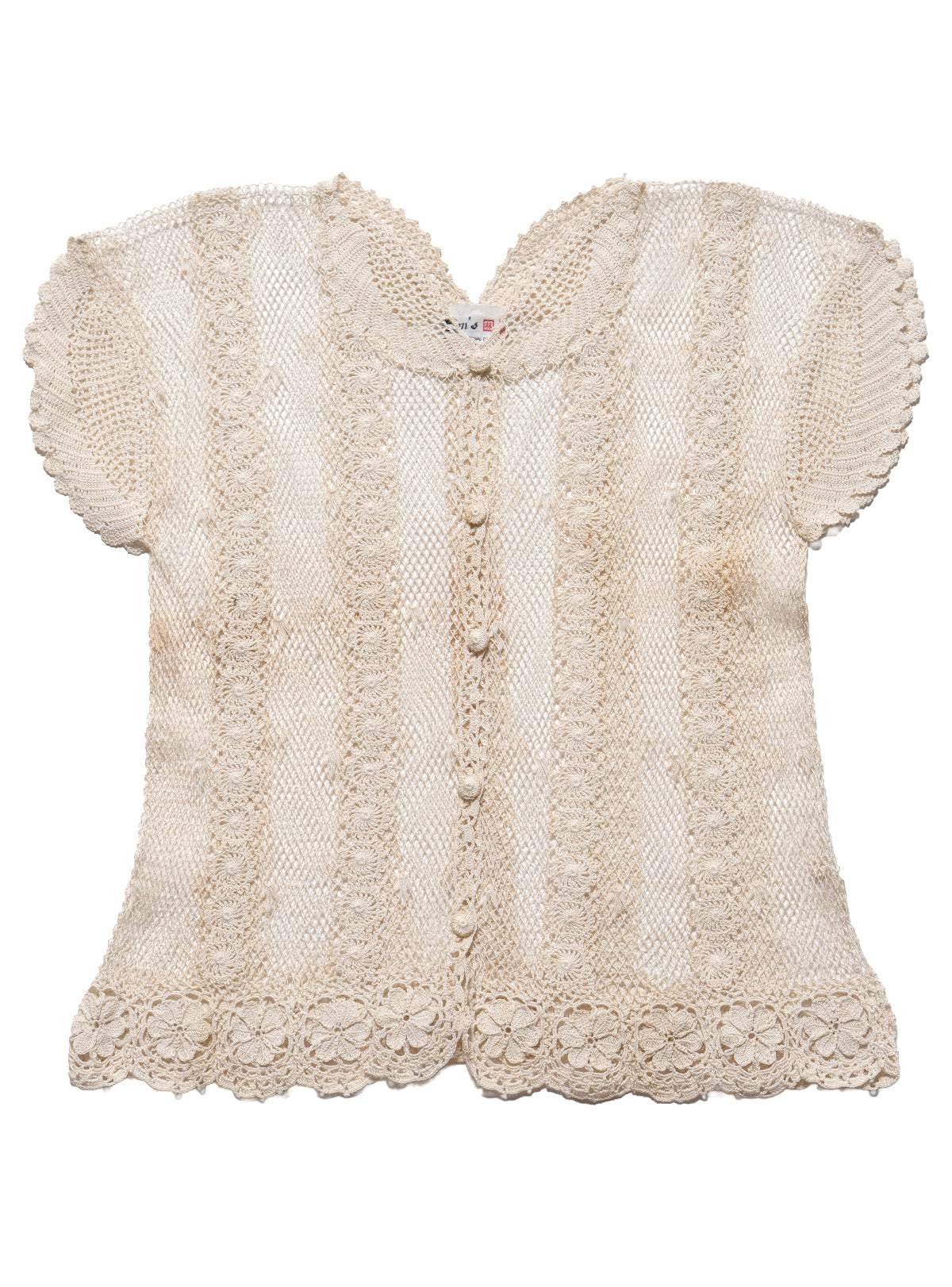 Vintage Crochet Button Up Top