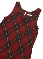 Marks and Spencer Red Plaid Bias Dress