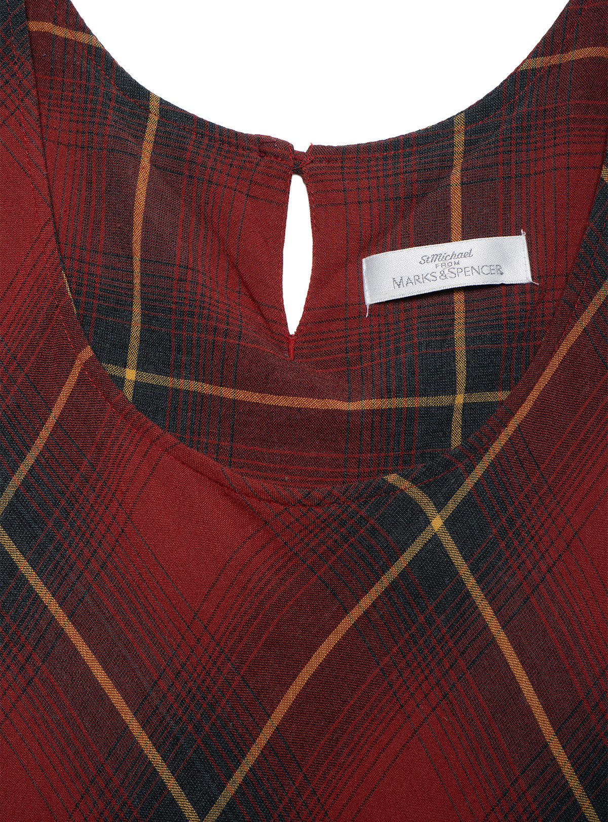 Marks and Spencer Red Plaid Bias Dress