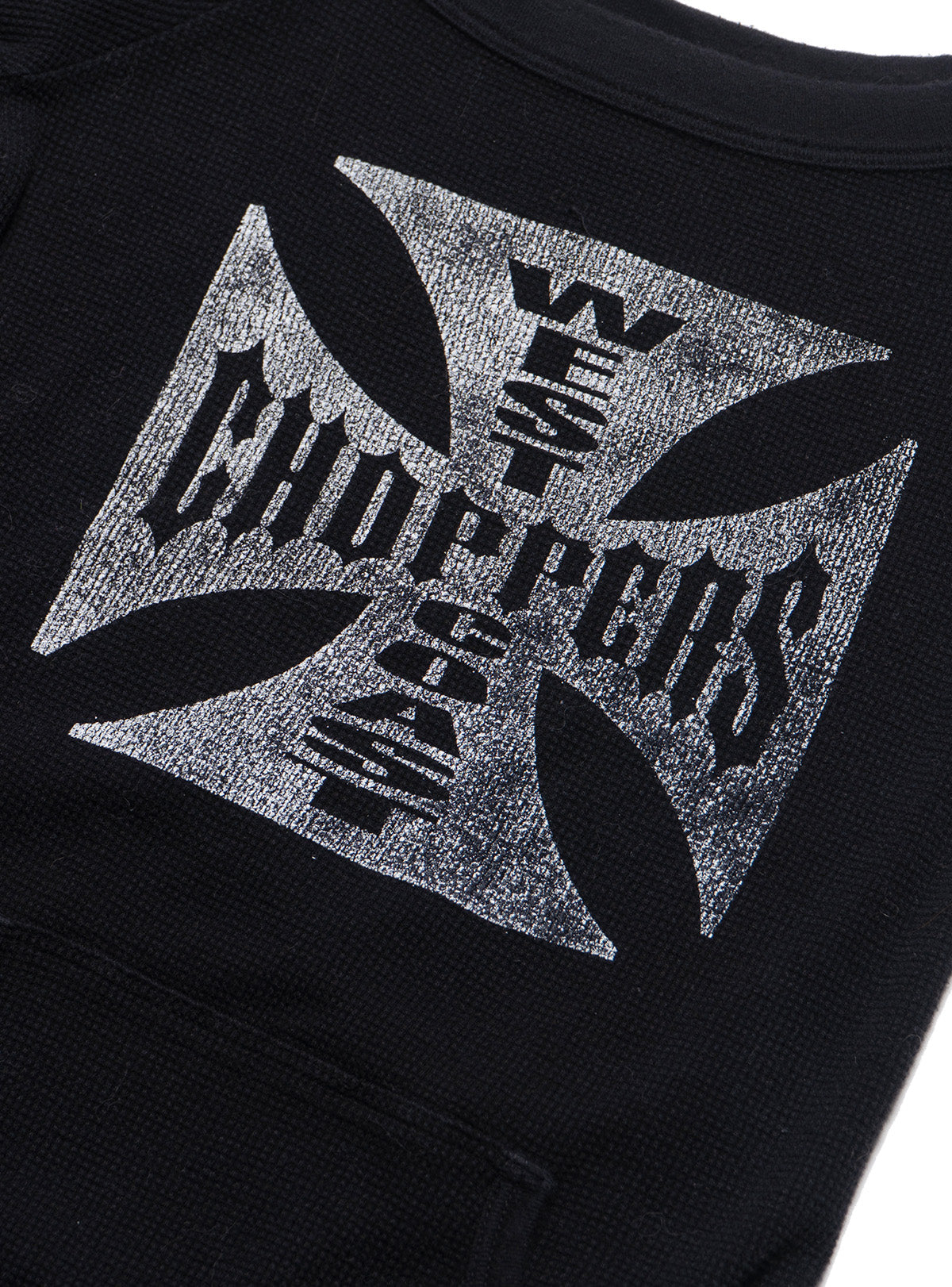Vintage West Coast Choppers 3/4 Sleeve Waffle Top Black