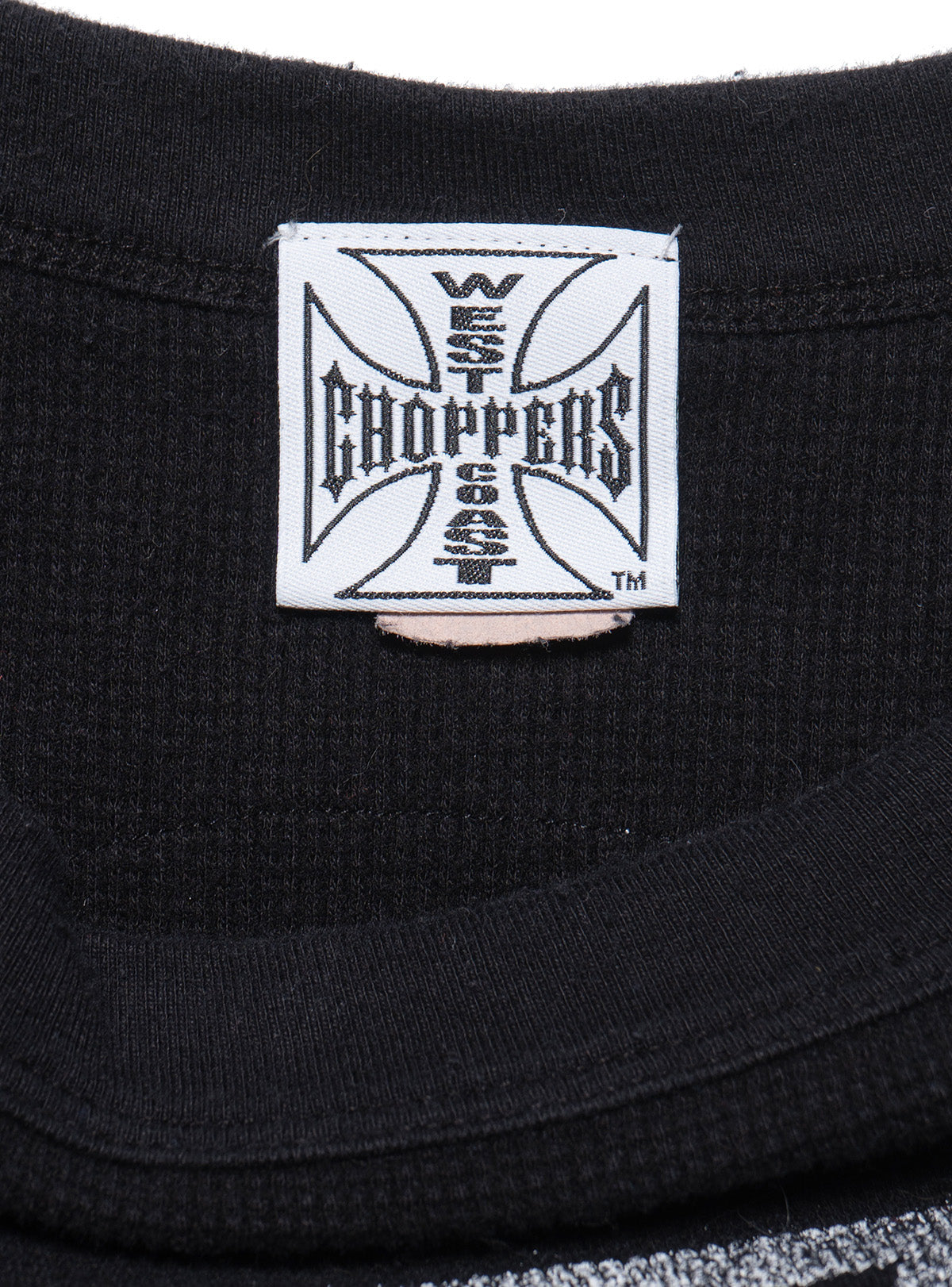 Vintage West Coast Choppers 3/4 Sleeve Waffle Top Black