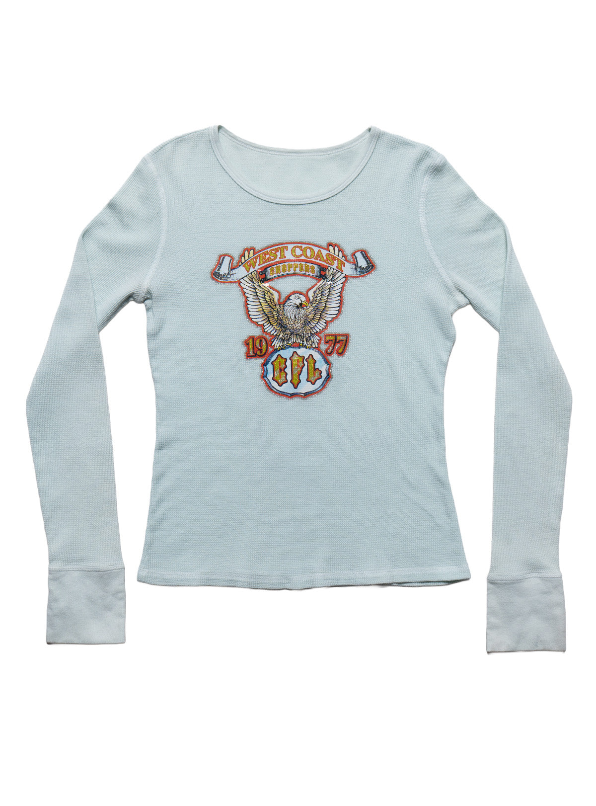 Vintage West Coast Choppers Long Sleeve Waffle Top Blue