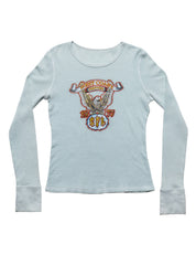 Vintage West Coast Choppers Long Sleeve Waffle Top Blue