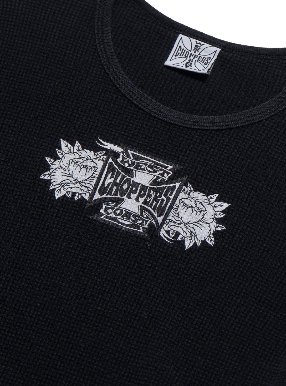Vintage West Coast Choppers Long Sleeve Waffle Tee Black
