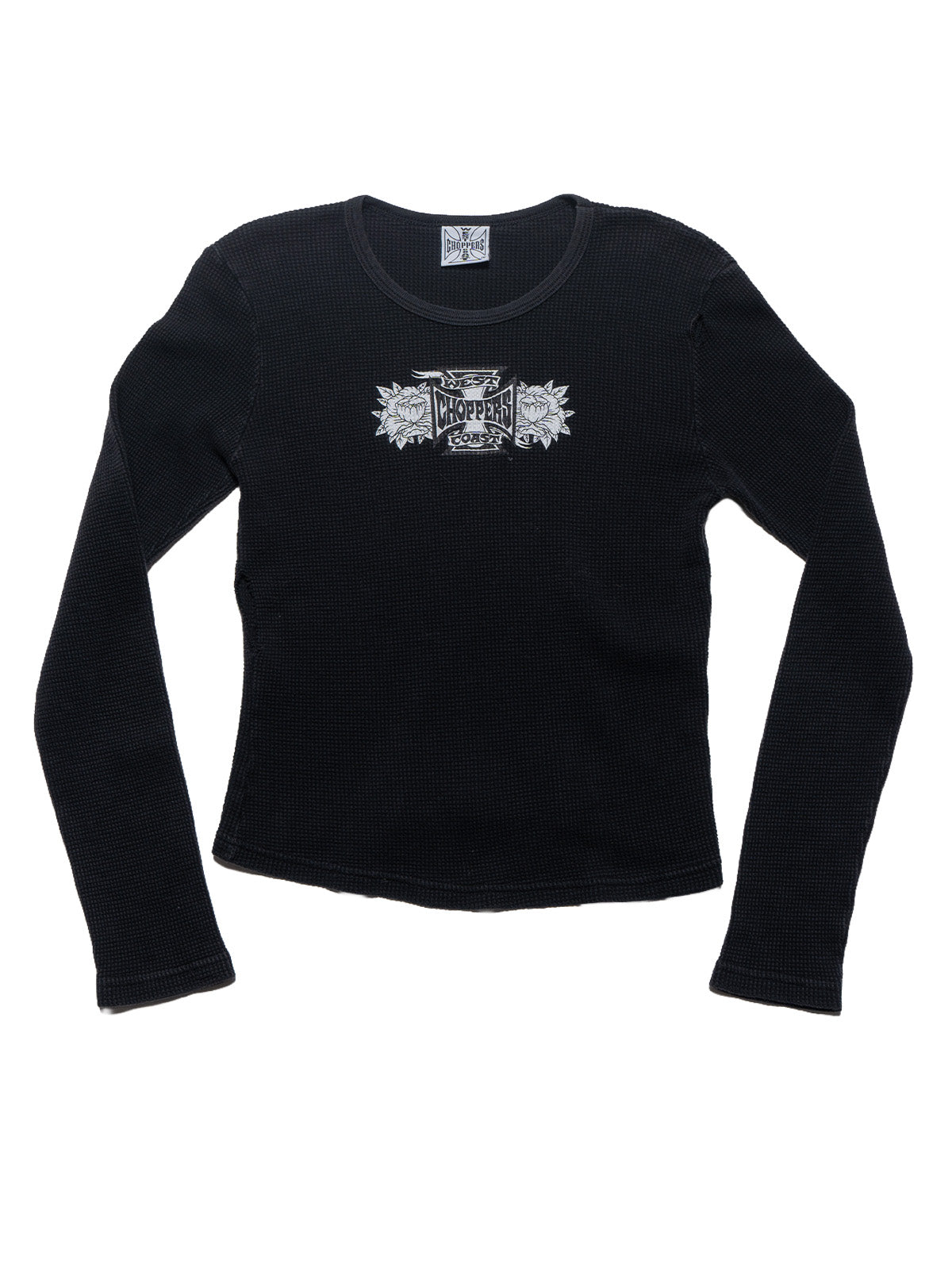 Vintage West Coast Choppers Long Sleeve Waffle Tee Black