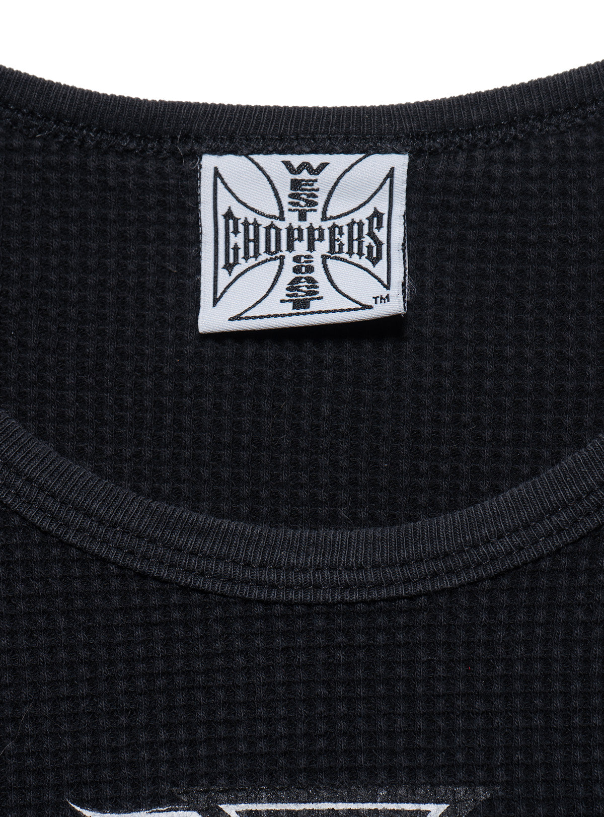 Vintage West Coast Choppers Long Sleeve Waffle Tee Black