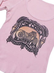 Vintage West Coast Choppers Long Sleeve Waffle Tee Pink