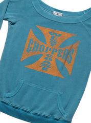 Vintage West Coast Choppers 3/4 Sleeve Waffle Tee Blue