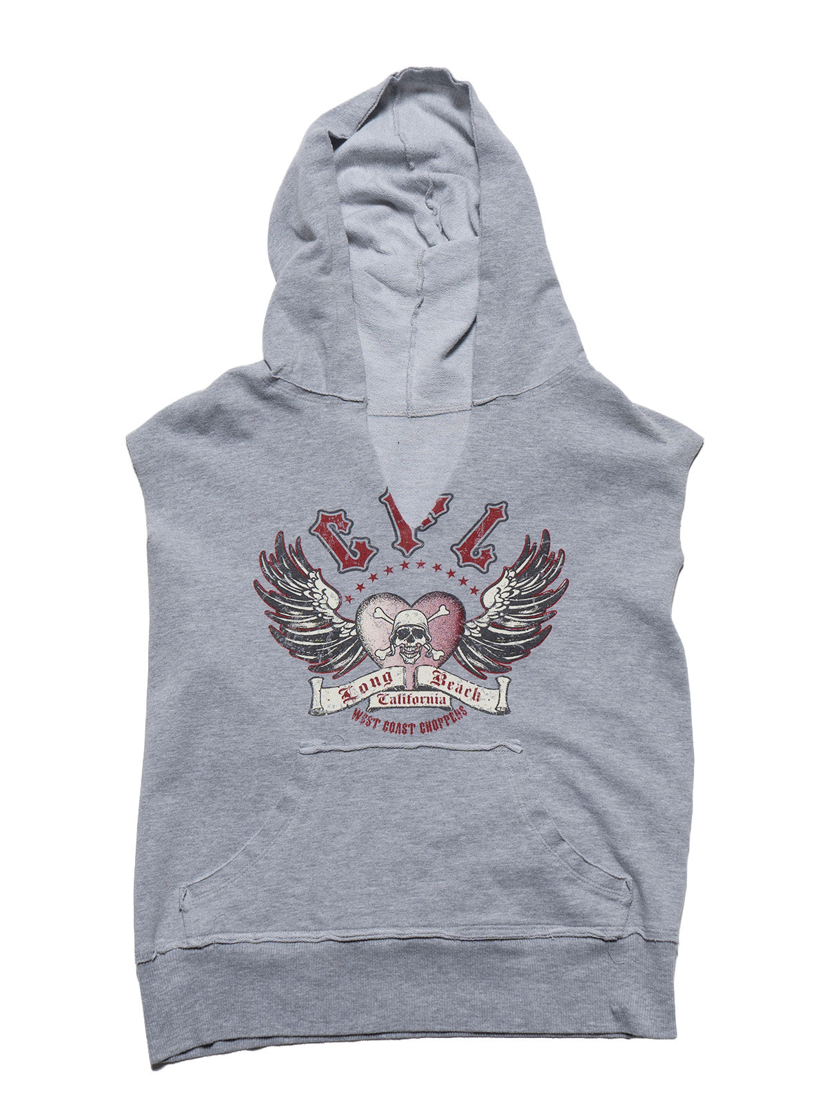 Vintage West Coast Choppers Sleeveless Hoodie Grey