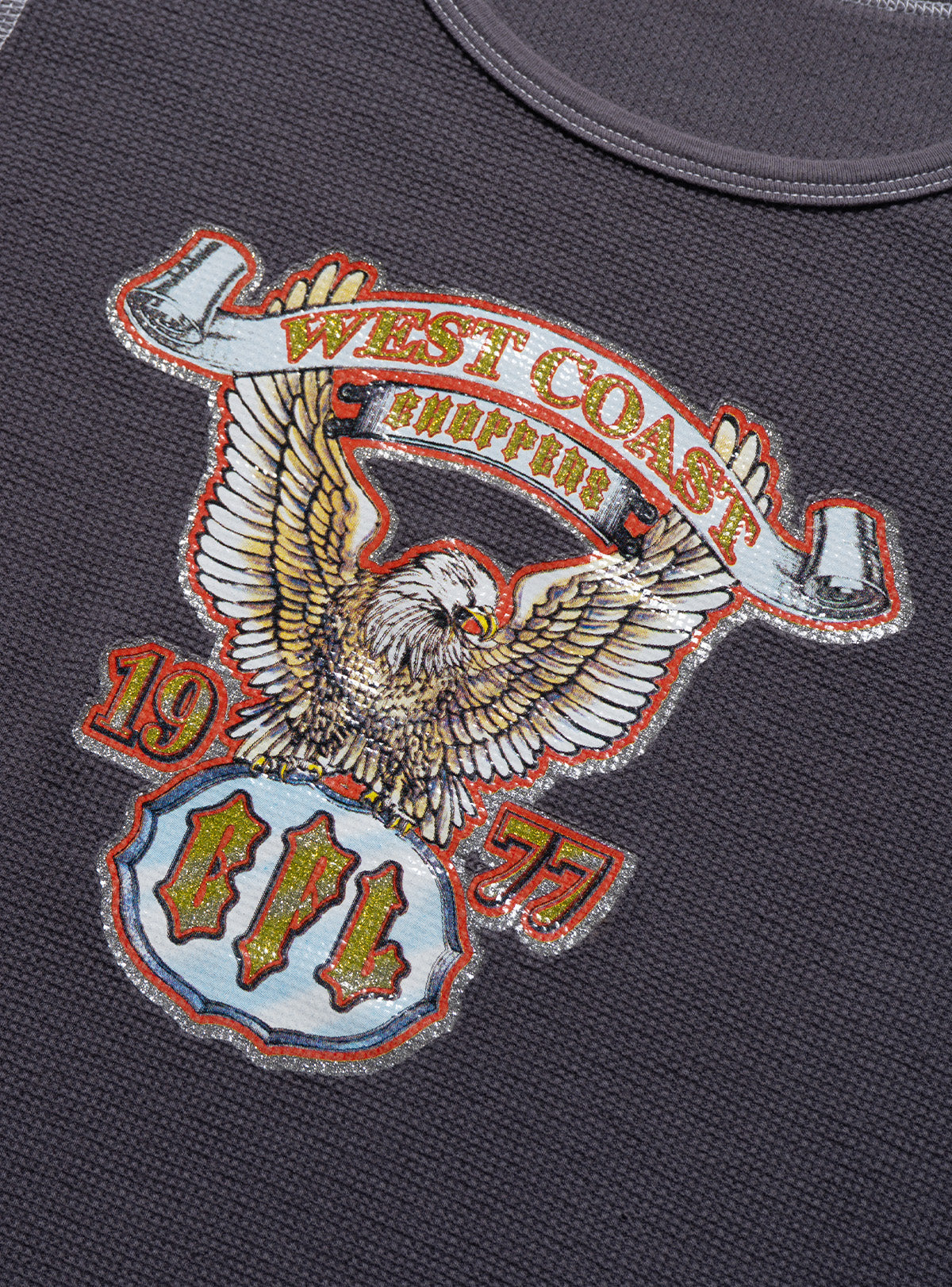 Vintage West Coast Choppers Long Sleeve Waffle Tee Dark Grey