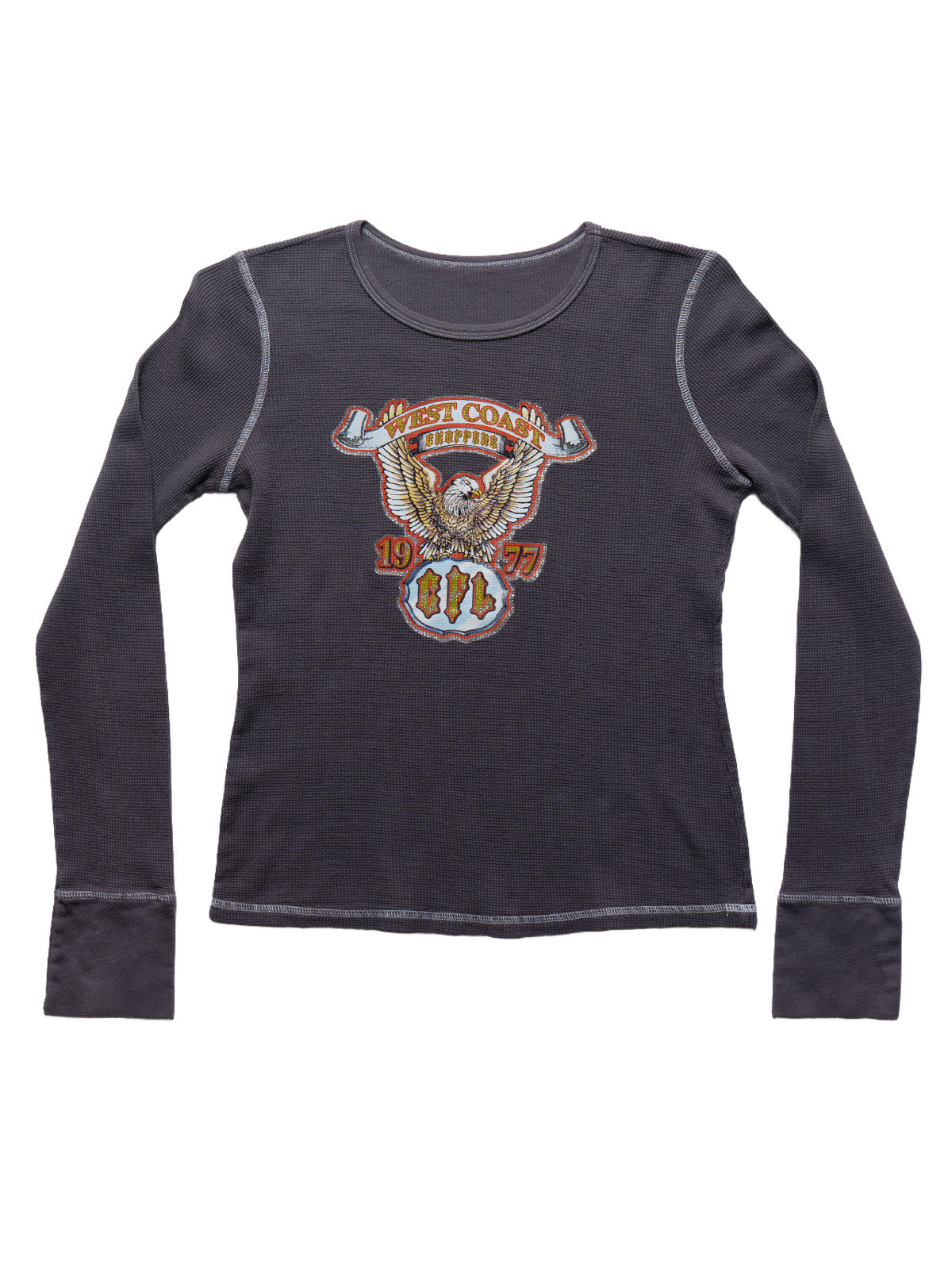 Vintage West Coast Choppers Long Sleeve Waffle Tee Dark Grey