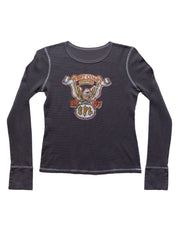 Vintage West Coast Choppers Long Sleeve Waffle Tee Dark Grey